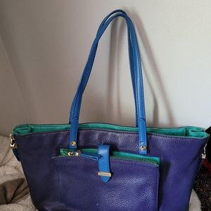 Tory burch blue and teal bag